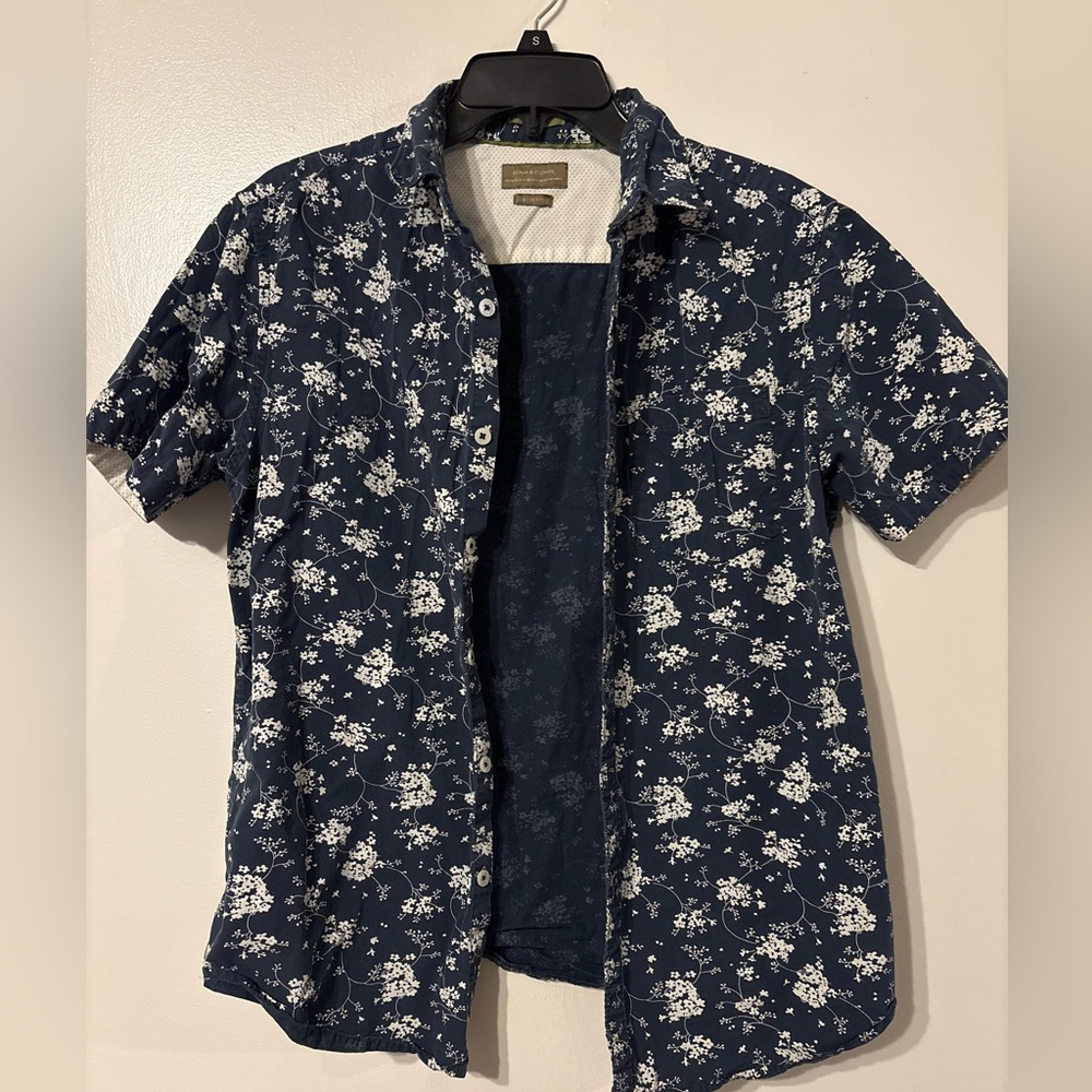 Denim & Flower Mens Floral Short Sleeve Button up